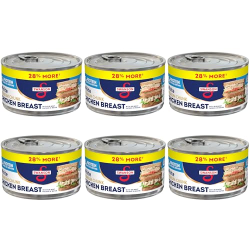 Swanson White Premium Chunk Canned Chicken Breast in Water, 12.5 OZ Can (Pack of 6)