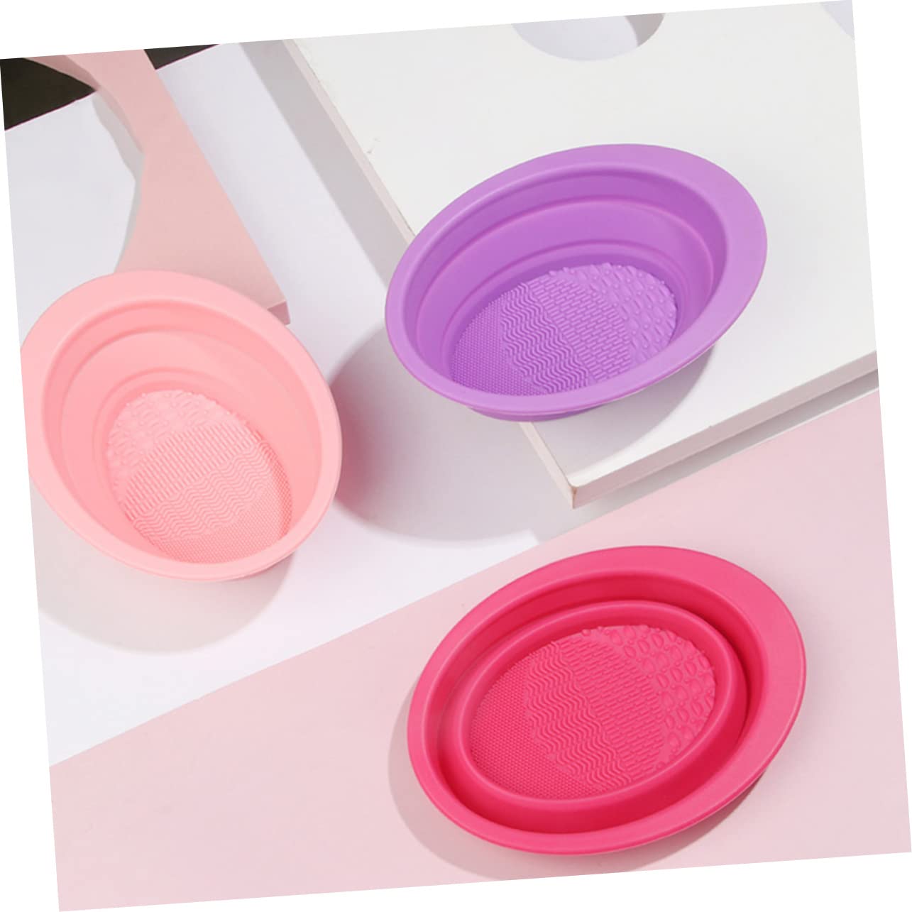 FRCOLOR 3 Pezzi Di Detergente Per Pennelli Da Trucco in Silicone Portatile Per La Casa E Il Salone.