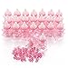 QILICZ 24 stück Flaschen Geschenk Box Gastgeschenke Taufe Baby-Süßigkeit Baby Candy Box Flasche Baby + 50 Mini Dekoschnuller für Mädchen Shower Babydusche Party Taufe Geschenkpaket Babyparty Rosa