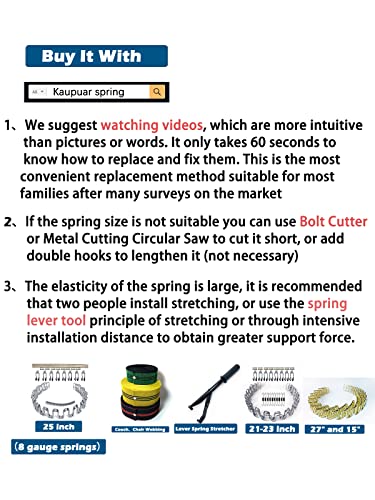 Kaupuar 21" Sofa Upholstery Spring Replacement Kit For Repair Couch Recliner Parts Chair Fix Sagging Seat #TOP7