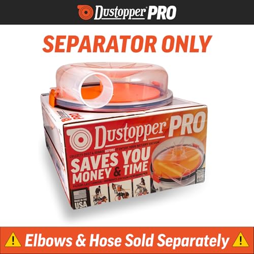 Image of Dustopper PRO Low-Profile Dust Separator Only Elbows & Hose Sold Separately, Up to 99.9% Efficiency, Vacuum Accessories for Wet /Dry Vac with at Least 5HP, Fits 2- inch Nominal Fittings