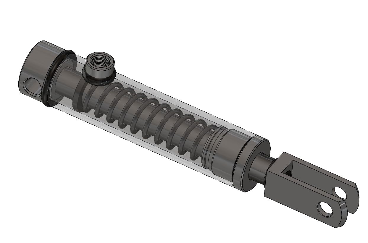 Spare Parts Holland - Cilindro idraulico a semplice effetto con molla di ritorno – Cilindro freno per rimorchio – Ø 40x50 mm, stelo 25 mm, 250 bar