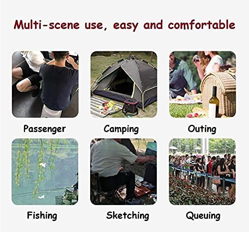 Miniatura 2 de Taburete portátil telescópico, taburete plegable retráctil para camping, pesca, senderismo, viajes, cola, capacidad de jardinería, 250 libras, color