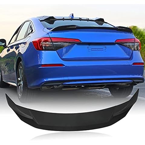 Acmex Rear Spoiler Wing Compatible with 2016-2021 Civic 10th 4-Door Sedan Gen Highkick Duckbill Trunk Lid Spoiler (Matte Black) Cover