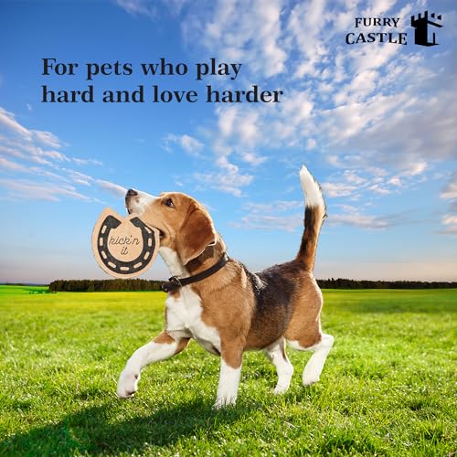 Image of Dog Toys Leather Horse Shoe Shape Perfect for Pets-Dog & Cats (Pack of 1, Tan)