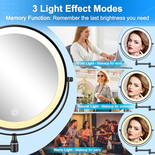 Espejo de Maquillaje Iluminado 9 pulg Montaje Pared miniatura 5