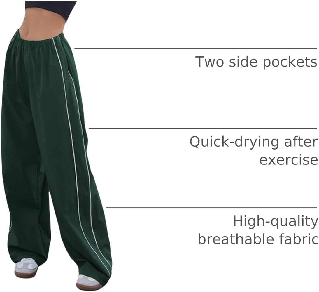 Amazon.com: Aedceal Women's Parachute Pants Baggy Track Y2K