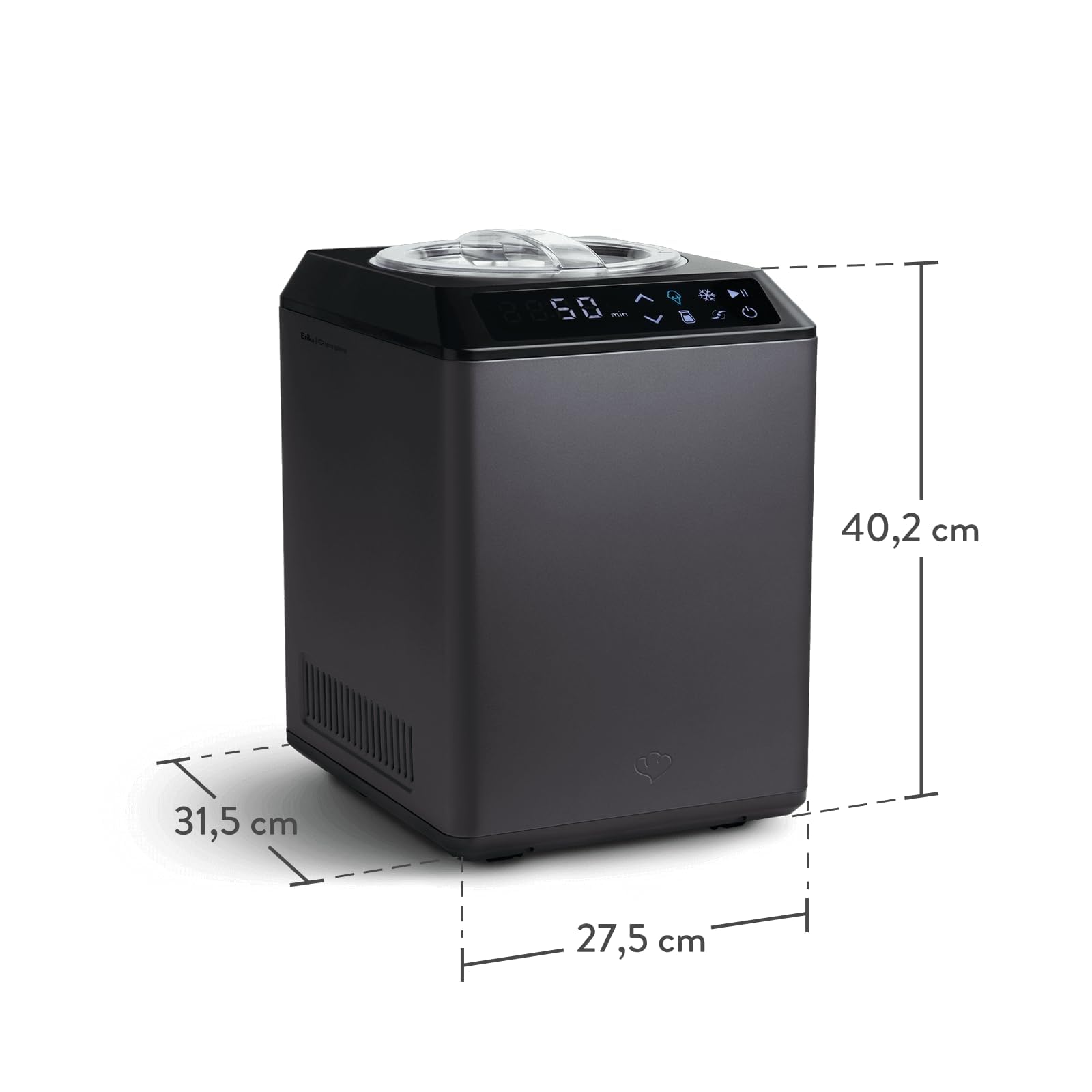 SPRINGLANE Macchina per gelato e yogurtiera Erika con compressore autoraffreddante 250 W (Erika 2 in 1, 2,5 L)