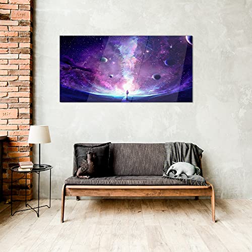 Tableau en verre acrylique 100x50cm impression Univers Sky Star de Coloray
