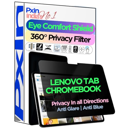 Image of PxIn Tablet Privacy Screen Guard compatible with LENOVO TAB CHROMEBOOK | No.1 | Anti Glare | Anti Blue Light | Anti UV | 4 Way Privacy Filter | 360 Privacy | Eye Protect