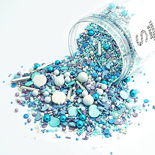 Super Streusel Meeresrauschen (90g) | Tortendeko Meer | Blaue Zuckerstreusel Blau für Kuchen Kekse Torte uvm. | Sprinkles Streusel Blau | Zutaten aus der EU | Deko Essbar | Ohne AZO-Farbstoffe (90g) Cover