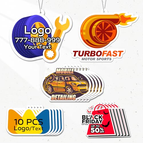 Image of HINFKA Custom Car Air Fresheners for Company Logos | Business Gifts; Event Giveaways; 10-1000 Pcs Bulk Orders; Double-Sided Print; Scent Options Available; Custom Logo