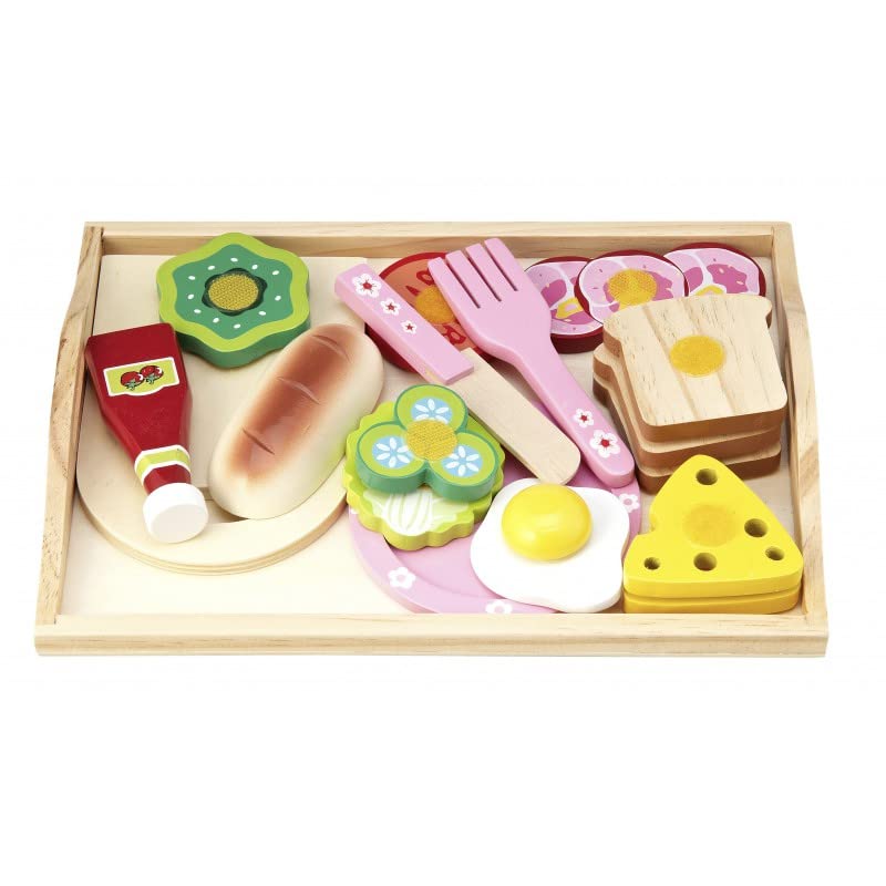Kinderküche Zubehör Holz Frühstücksset 28,5 x 20,5 cm - Zubehör Kinderküche Küchenzubehör Kinder - Spielküche Zubehör… – Bild 4