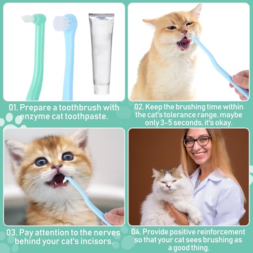 4 Stück Katzenzahnbürste Für Katzen Hundezahnbürste Zahnbürste Weiches Nylon Haustier Zahnbürste Hunde Klein Katze Zahnpflege Hund Zahnbürste Toothbrush Für Empfindliches Zahnfleisch Von Haustieren