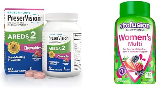 PreserVision Suplemento vitamínico y mineral AREDS 2 Eye y Vitafusion - Gomitas multivitamínicas para mujer disponible en Yaxa Colombia