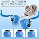 Gofady Katzenball Elektrisch Wiederaufladbar mit Powerball Katze - Interaktiver Spielball für Katzen 360°, Katzenspielzeug Ball Elektrisch mit USB & LED-Leuchten (3 Modes, Blau)