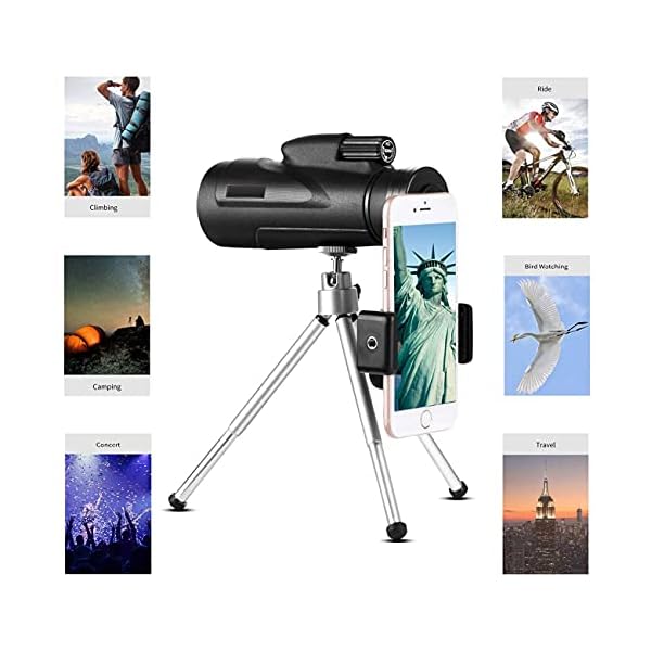 IW.HLMF 40x60 Monokulares Teleskop HD Monokulares Teleskop mit Telefonadapterhalterung und Stativ für Camping… – Bild 6