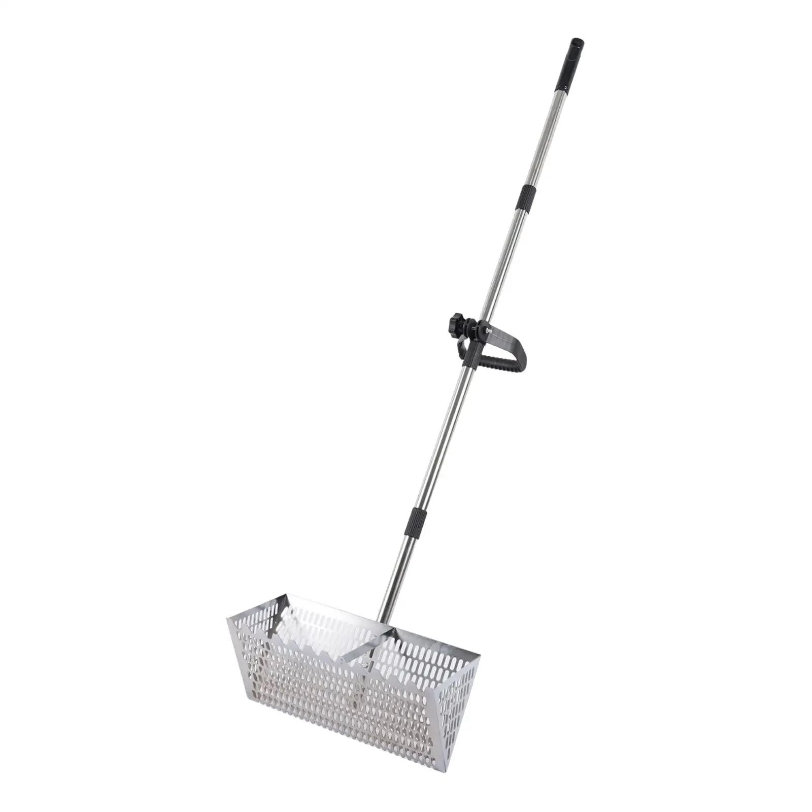 Rastrillo per pulci di sabbia Rastrello for pulci di sabbia, pala da spiaggia affilata, ergonomico, in acciaio inossidabile, acchiappa granchi, portatile, con manico lungo, setaccio for