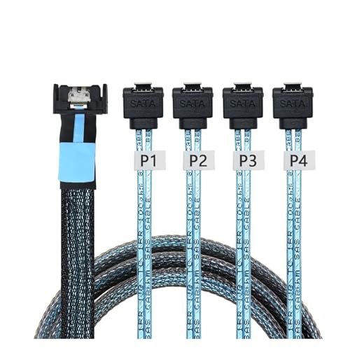 Cable Adaptador Interno PCIE SFF-8654 a 4 SATA 0.5m miniatura 2