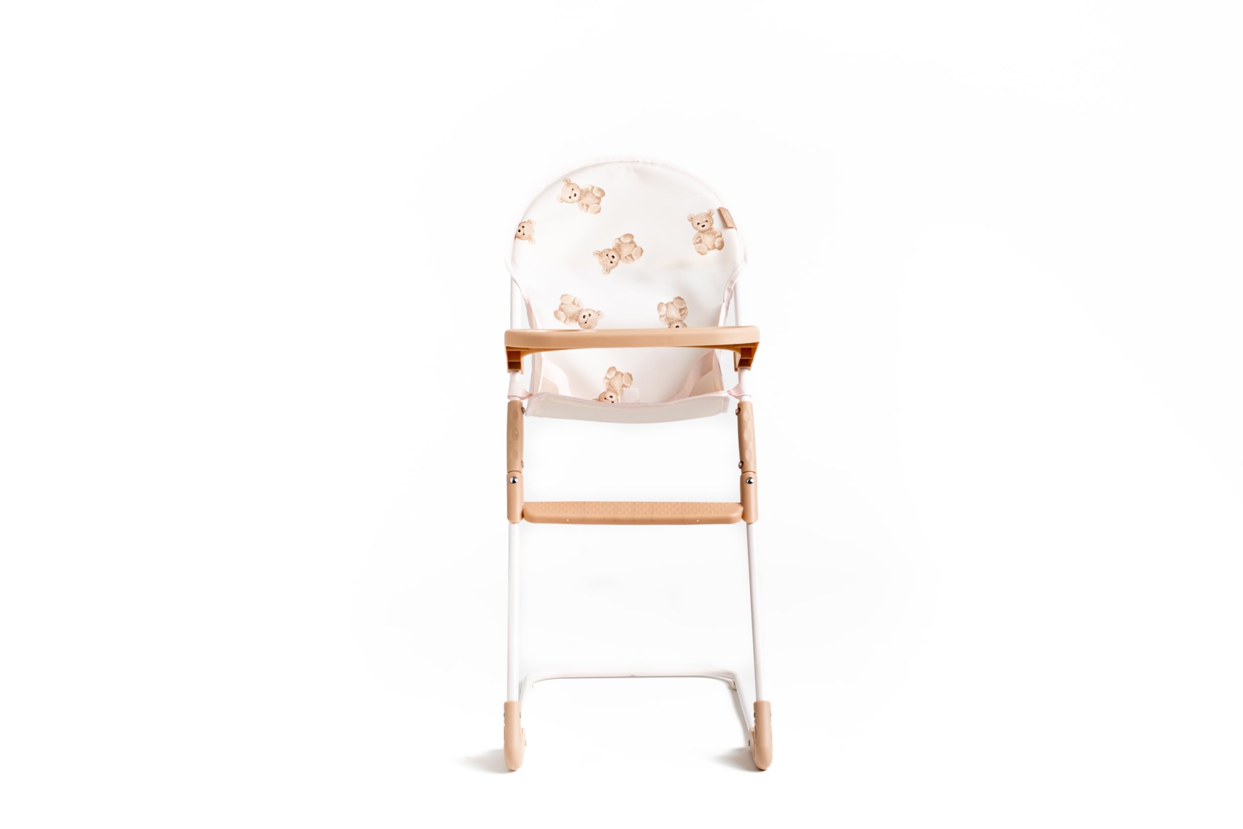 Roma Dolls High Chair, Foldable Baby Doll High Chair with Tray, Cute bear Print, Metal Frame, Fits Dolls 28-42cm - Image 2