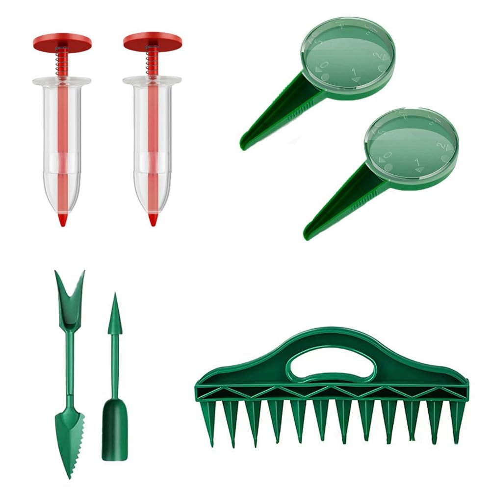 Nondk Handheld Garden Hand Planter Seeder Tool Set Adjustable Seeds Dispenser And Seedlings Dibber Included