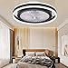 Ventilateur Silencieux Avec Éclairage LED 48W Plafonnier Avec Plafonnier Suspension Dimmable Télécommande Peut Timing Moderne Lumière De Plafond Pour Le Salon Chambre Pour Enfants Lumière,Noir