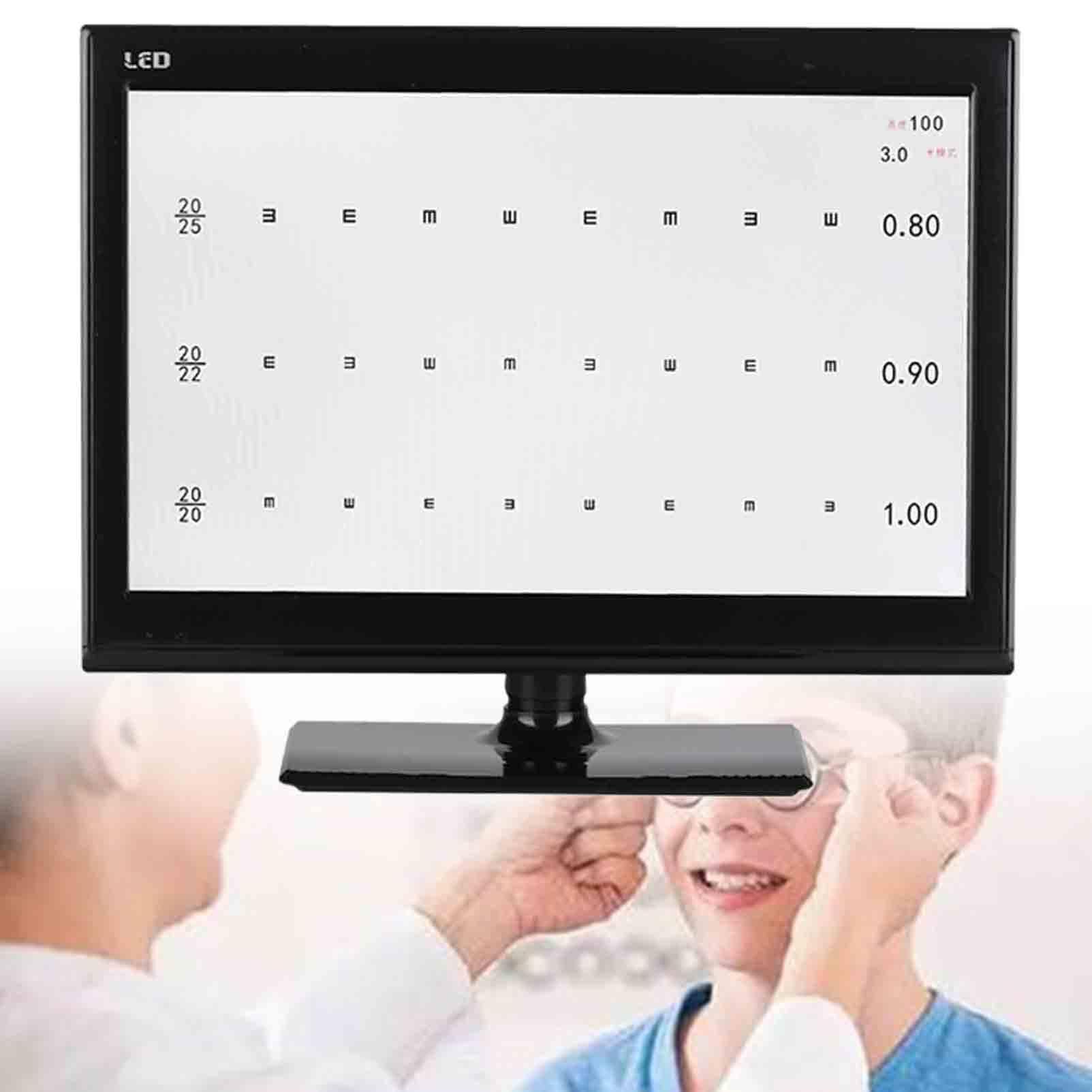 18,5/21,5 Zoll Bildschirm Sehtafel Panel LED Sehschärfetesttafel Augensicht Ophthalmischer LCD Optischer Testmonitor,18.5in