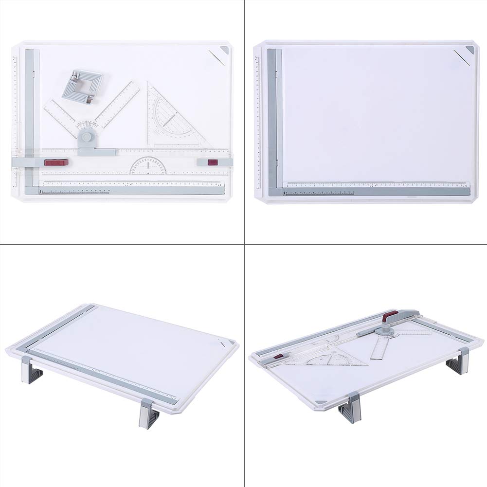 Wakects A3 Tavolo Multi-funzione con Movimento Parallelo e Angolo Regolabile, Set Scrittoio Tecnigrafo 56 x 39 x 6 cm