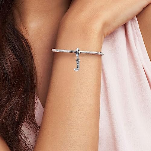 BETTY&SARAH 925 Sterling Silver Letter Charms for Bracelets and Necklace Alphabet Initial Pendant Jewelry Gift for Women2
