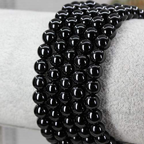 Amandastone Black Tourmaline Quartzite Gemstone 6Mm Round Beads Adjustable Braided Macrame Tassels Chakra Reiki Bracelet #TOP3