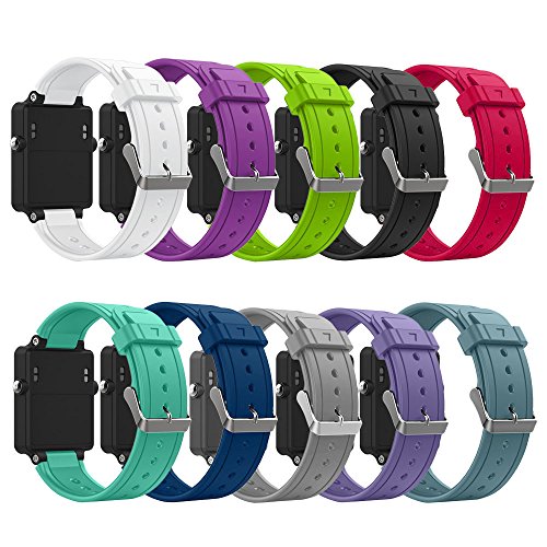 ZSZCXD Band for Garmin Vivoactive, Soft Silicone Wristband Replacement Watch Band for Garmin Vivoactive Sports GPS Smart Watch (A-10 Colors)