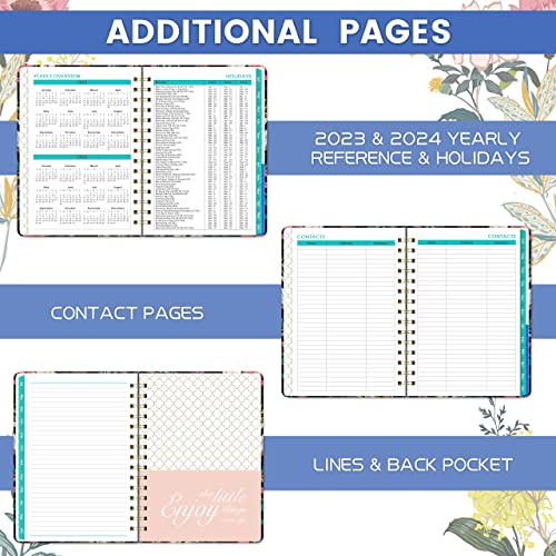 Planner - Planner 2023-2024, July 2023 - June 2024, Academic Planner 2023-2024, 6.4" X 8.5" Weekly And Monthly Planner With Tabs, Hardcover, Elastic Closure, Twin-Wire Binding, Back Pocket #TOP4