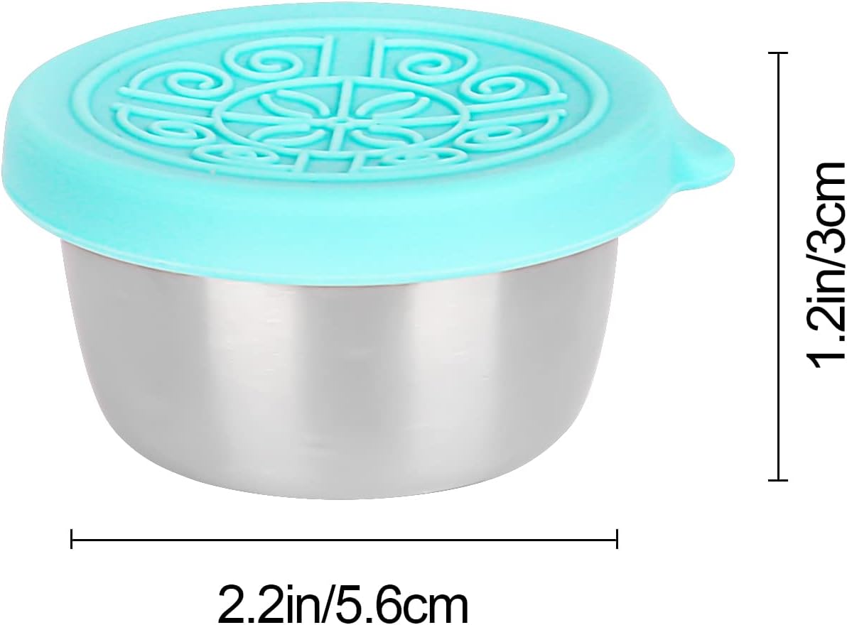 Smtfcty Mini Conteneurs de Vinaigrette Réutilisables en Acier Inoxydable – Ensemble de 3, Anti-Fuite, Sans BPA - Image détaillée