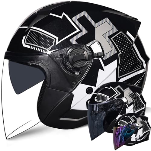 SOMANバイク用ヘルメットＳサイズダブルシールド SOMAN SM955S-S シールド2枚付きフルフェイスヘルメット ダブル
