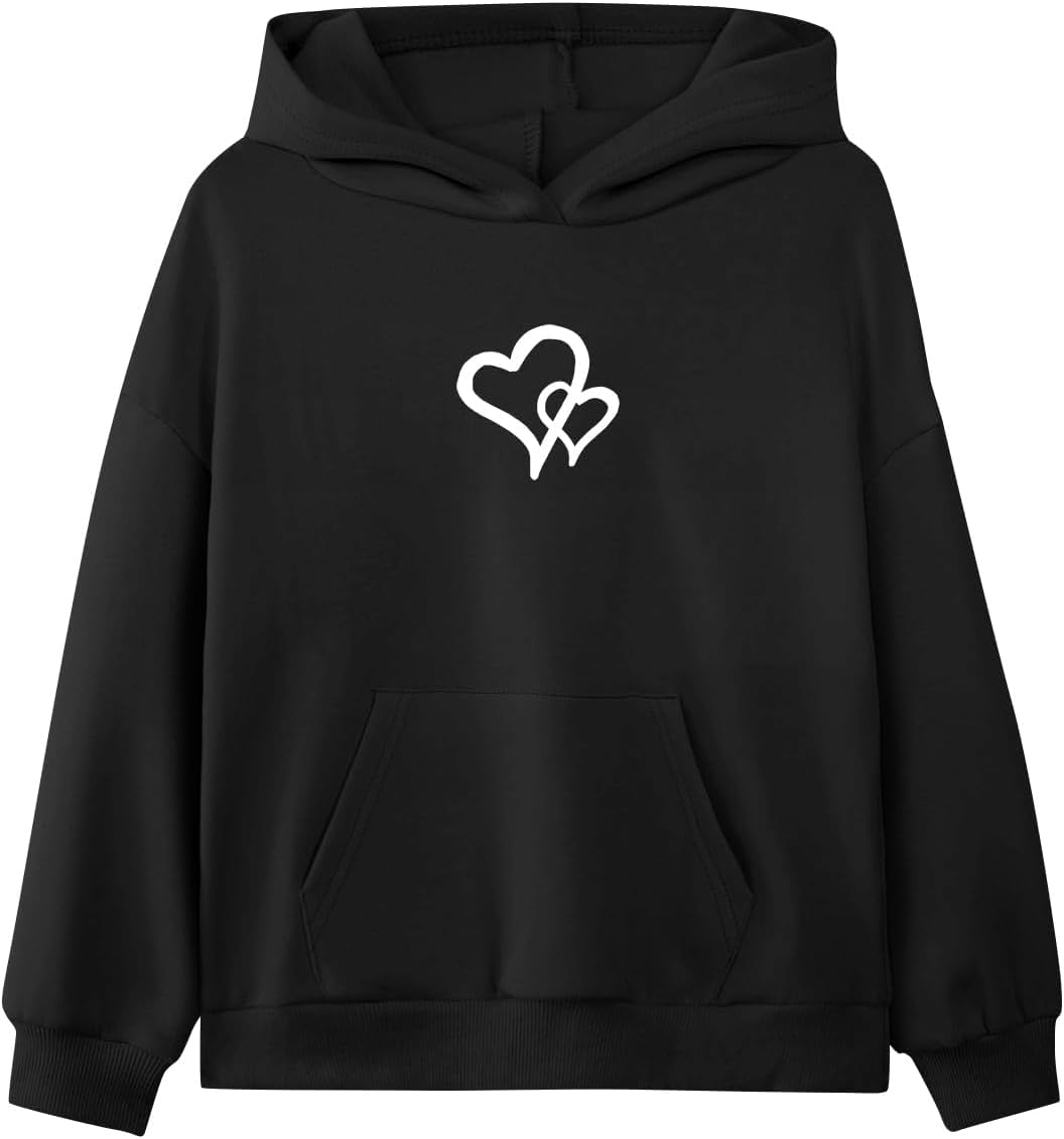 Girls Long Sleeve Hooded Sweatshirt Thick Graphic Hoodie Cute Pullovers Tops - Image 6
