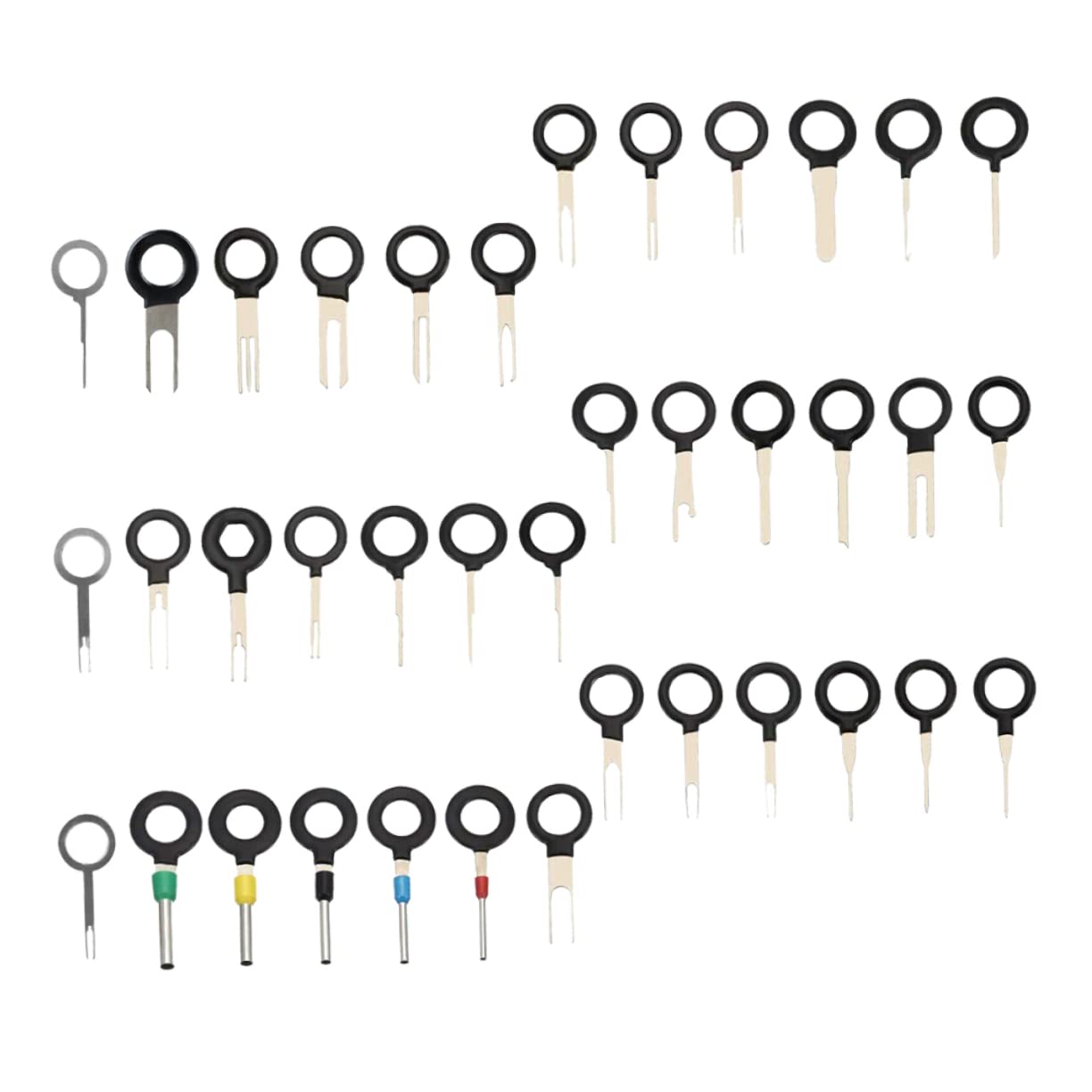 FELTECHELECTR 82pcs Terminal Puller Kit for Wire Harness Repair Safe Easy Removal Tool for Motorcycle and Appliance Connectors Ergonomic Design with Protective Cover