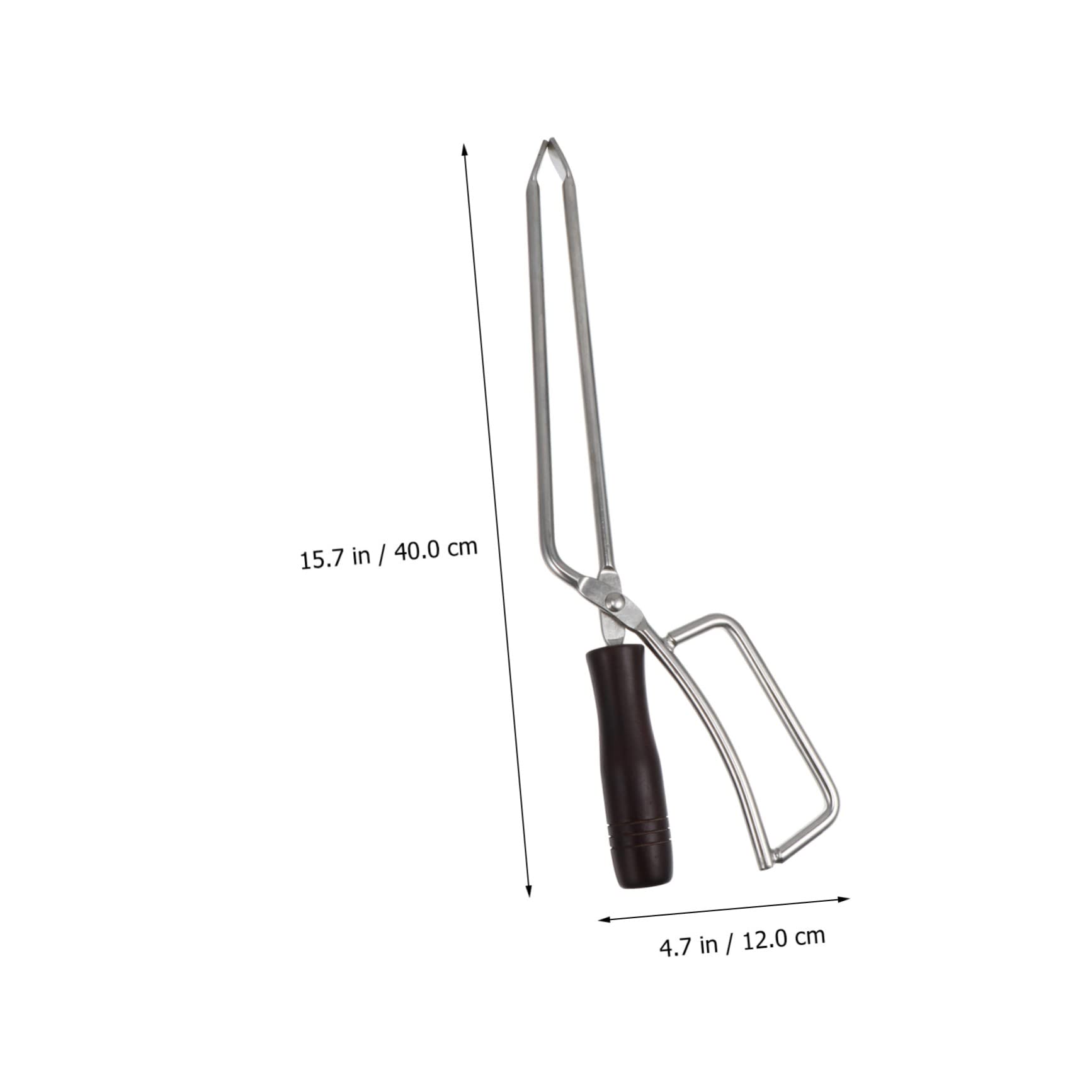 Pinza Carbone Allungata in Acciaio Inox Manico in Legno | Festa Estiva, Barbecue All'aperto, Anti-macchia e Presa Stabile, Utensili per Barbecue