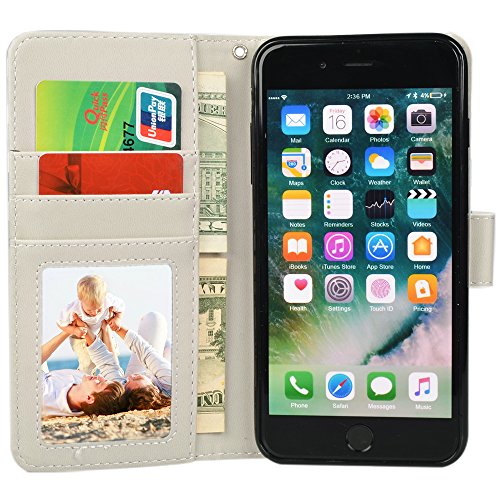 Urspeedteklive Iphone 7 Plus Case, Iphone 8 Plus Case, Wallet Case, Premium Pu Leather Flip Case Cover With Card Slots & Kickstand For Apple Iphone 7 Plus (2016) / Iphone 8 Plus (2017) -Love Tree #TOP3