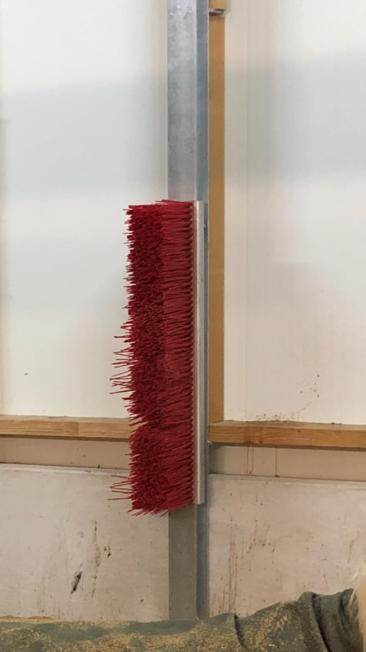 Viehbürste mit 200mm langen Borsten zur Fellpflege für Pferde, Ponys, Rinder 1000mm mit Metallschiene zur Befestigung