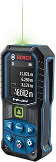 Bosch Professional Laser Measure GLM 50-25 G (Green Laser, Range: up to 50m, Robust, IP65, ± 1.5 mm*, 2x AA Batteries, Hand Strap, Pouch)
