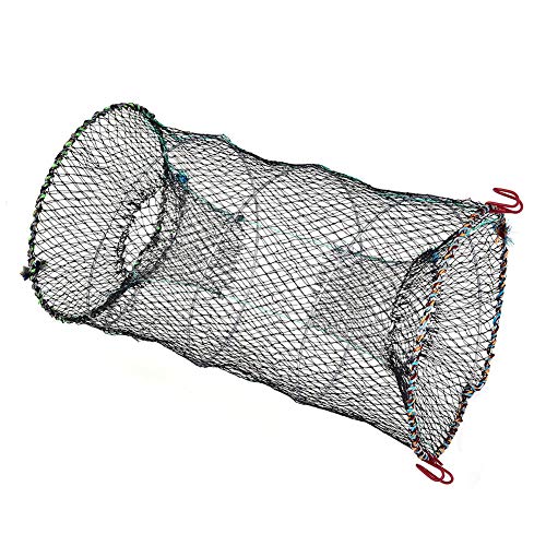 Foldable Lobster Crayfish Crab Crawfish Shrimp Fish Trap Cage Fishing Net for Fishing Enthusiasts Nylon Black 25cm (Diameter 25cm)
