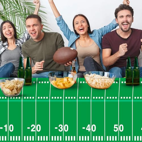 2 Pack Football Tablecloth - Football Party Decorations, Plastic Footballs Table Cover, Disposable Rectangle Table Cloth for Footballs Party Supplies, Tailgate Tables Decor Favors, 54 x 108 Inch - Image 7