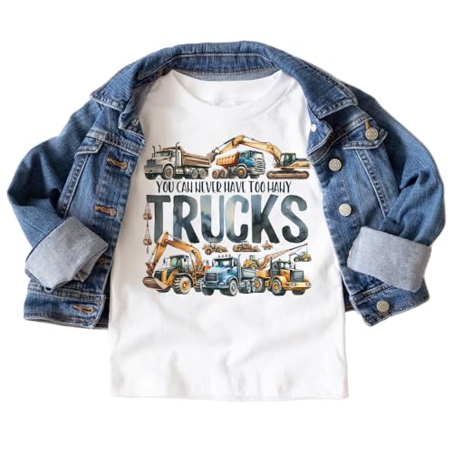 Construction Truck Varieties Toddler Shirt - Dump Truck Excavator Kid's Shirt - You Can Never Have Too Many Trucks - Boho Natural Toddler & Youth Tee2