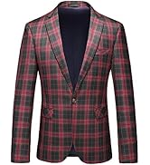 Men's Plaid Blazer Sport Coats Jackets Slim Fit Lightweight Casual Checkered Blazer for Men