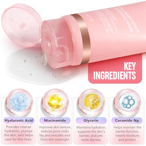 Image of Biocollagen Night Wrapping Mask with Real Collagen Peel Off Facial Mask For Glowing Skin, Deep Hydration, Anti-Aging, Korean Glass Skincare, Wrinkle Reduction, Face Pack For Women & Girls