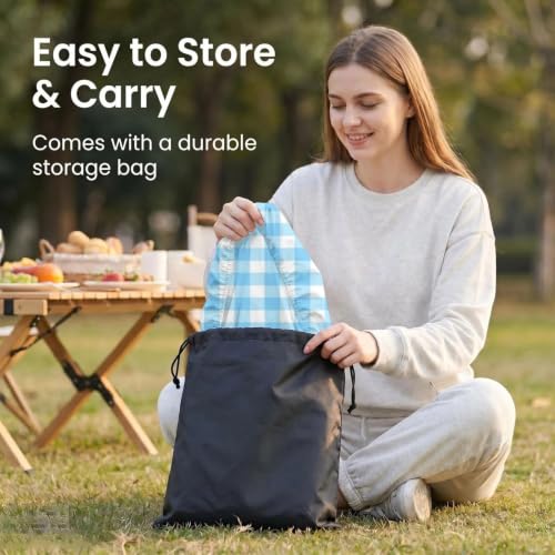 Mantel elástico lavable de elastano ajustable para proteger mesas de patio y camping 4