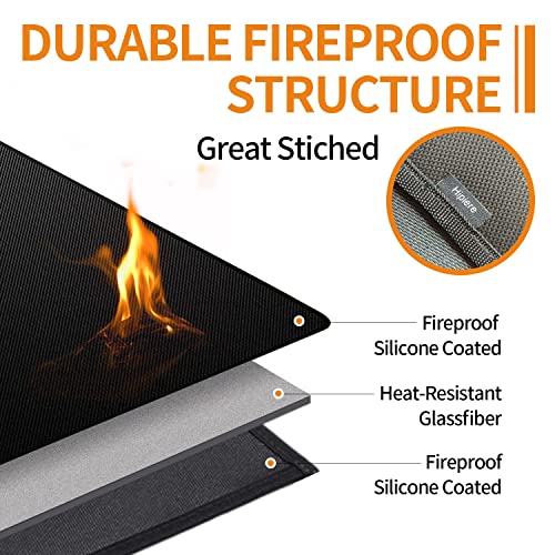 Hipiere Under Grill Mat - 65 X 39 Inch Grill Mat | Durable Grill Mats For Outdoor Grill Deck Protector | Fireproof Grill Mat For Deck & Patio | Large Grill Mat Oil-Proof And Easy To Clean #TOP1