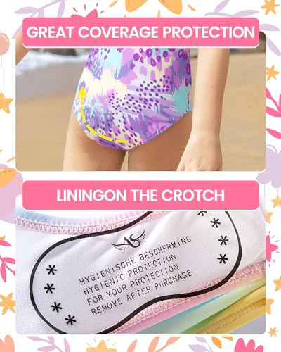 Image of Angel season Girls Swimsuits Kids Bathing Suit One Piece Swimwear with UPF 50+ Cute