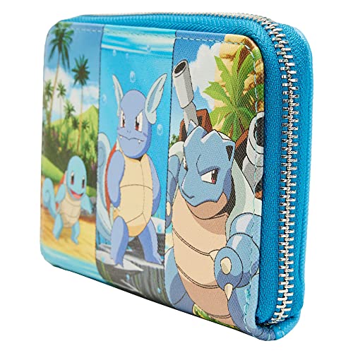 Loungefly Pokémon Squirtle Evolution Zip Around Wallet | First Gen Water Type Starter Squirtle Wartortle Blastoise2