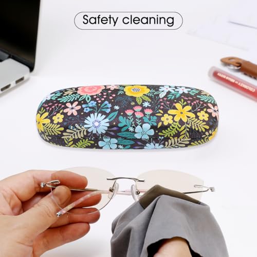 Image of PERFECTSIGHT Hard Shell Eyeglasses Case, PU Leather Protective Glasses Case, Cute Eyeglass Case for Women Men Girls